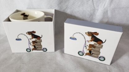 Basset Hounds Funny Scooter Dogs Porcelain Coffee Tea Mug Fab-Funky Art Print - Image 2
