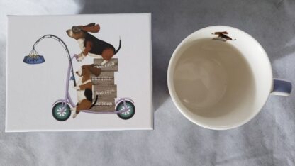 Basset Hounds Funny Scooter Dogs Porcelain Coffee Tea Mug Fab-Funky Art Print - Image 9