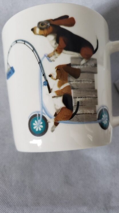 Basset Hounds Funny Scooter Dogs Porcelain Coffee Tea Mug Fab-Funky Art Print - Image 20
