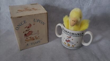 Toddler MCM Ceramic Mother Goose Vintage Mug Baby First Two Handled Drinking Cup - Image 2