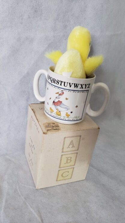 Toddler MCM Ceramic Mother Goose Vintage Mug Baby First Two Handled Drinking Cup - Image 7