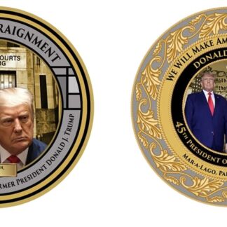 TRUMP INDICTMENT COIN #1, FIRST IN A COIN SERIES CHRONICLING THE INDICTMENTS, TRIALS & DEFENSES OF PRESIDENT DONALD J. TRUMP, GLOBALLY RENOWNED HISTORIC MOMENTS COIN SERIES BY GIANNINI & ORIGINAL