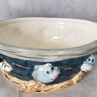 Noah's Ark Decorative Ceramic Nautical Religious Bible Casserole Bowl Animal Art