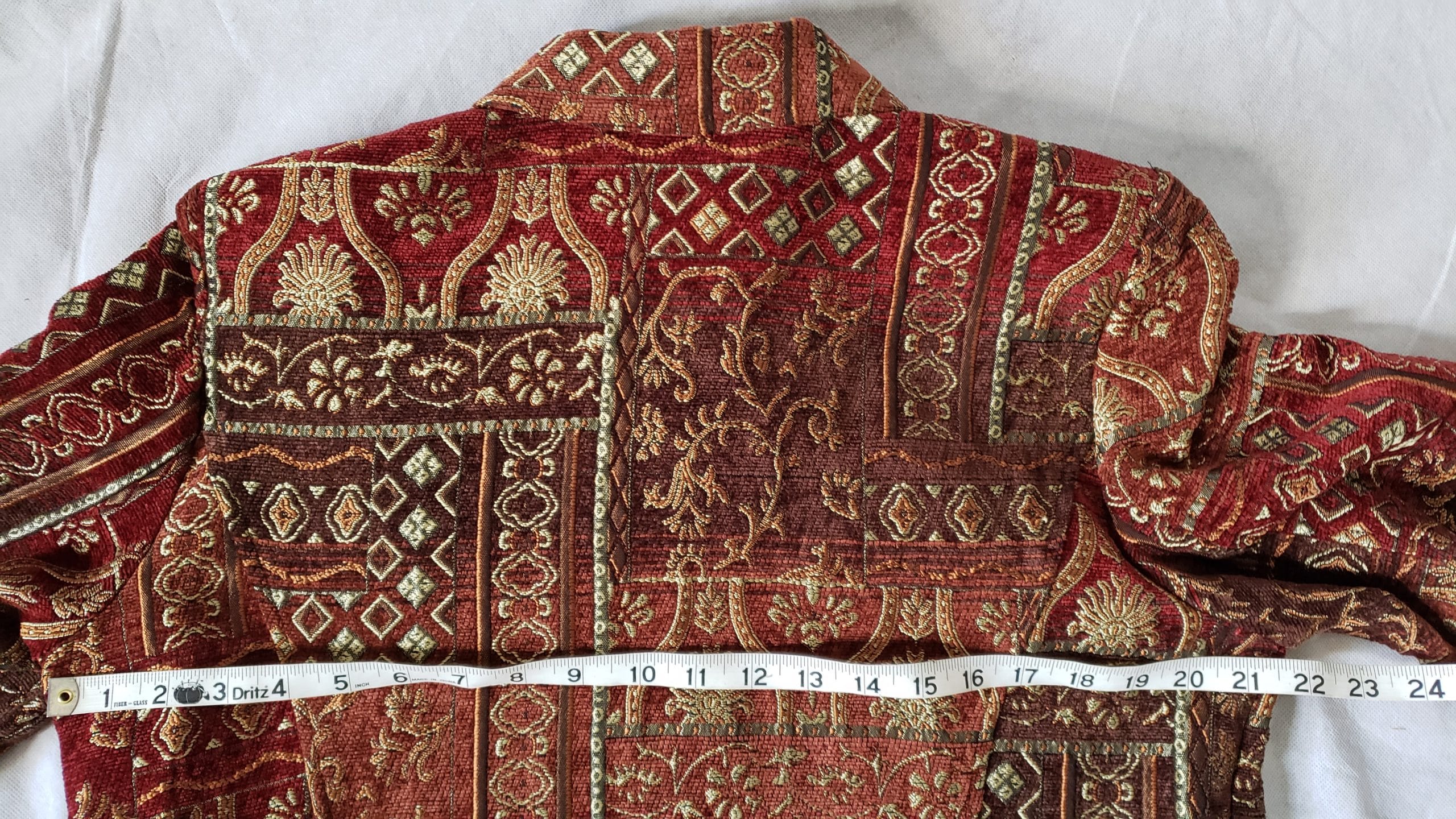 Boho Gray Denim & Co Paisley Embroider Button Jacket QVC Women Plus 1X Hippie