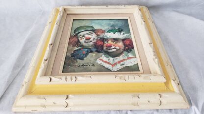 William Moninet Vintage Clown Duo Art Original Framed Matted Signed Oil Painting - Image 13