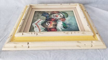 William Moninet Vintage Clown Duo Art Original Framed Matted Signed Oil Painting - Image 15