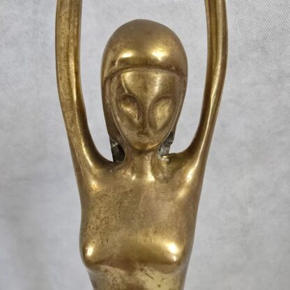Karl Hagenauer Style Nude Woman Vintage Sculpture MCM Brass Art Deco Ballerina - Image 10