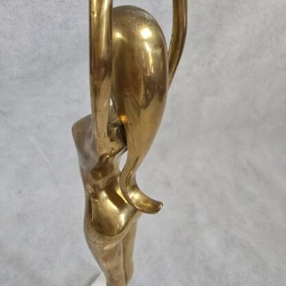 Karl Hagenauer Style Nude Woman Vintage Sculpture MCM Brass Art Deco Ballerina - Image 11