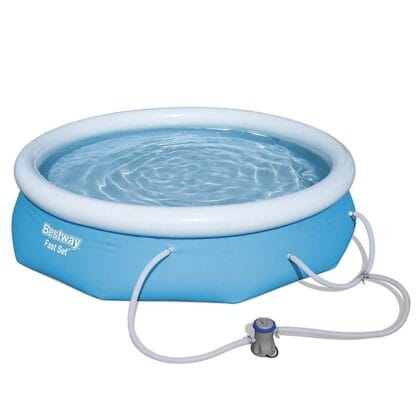 Bestway Fast Set 10’ x 30” Round Inflatable Above-Ground Pool Set & Filter Pump