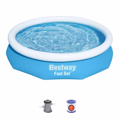 Bestway Fast Set 10’ x 30” Round Inflatable Above-Ground Pool Set & Filter Pump - Image 9