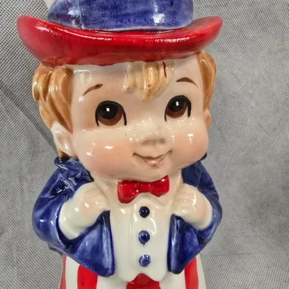 Uncle Sam Child Betsy Ross Piggy Bank Vintage Lefton Patriotic Ceramic Figurine - Image 13