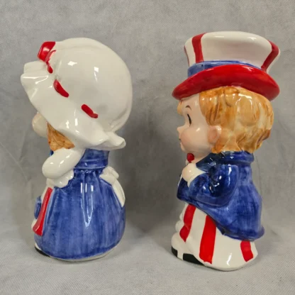 Uncle Sam Child Betsy Ross Piggy Bank Vintage Lefton Patriotic Ceramic Figurine - Image 22
