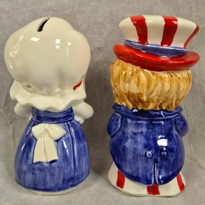 Uncle Sam Child Betsy Ross Piggy Bank Vintage Lefton Patriotic Ceramic Figurine - Image 21