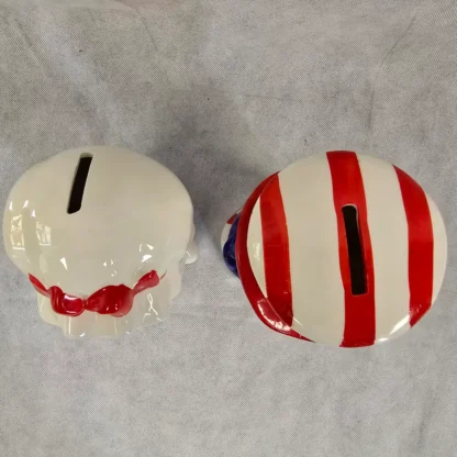 Uncle Sam Child Betsy Ross Piggy Bank Vintage Lefton Patriotic Ceramic Figurine - Image 19