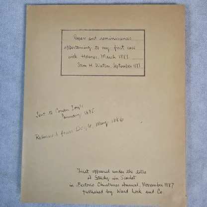 Sherlock Holmes A Study in Scarlet Murder Mystery Case File Memoir Dossier - Image 7