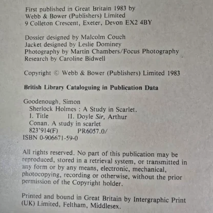 Sherlock Holmes A Study in Scarlet Murder Mystery Case File Memoir Dossier - Image 2