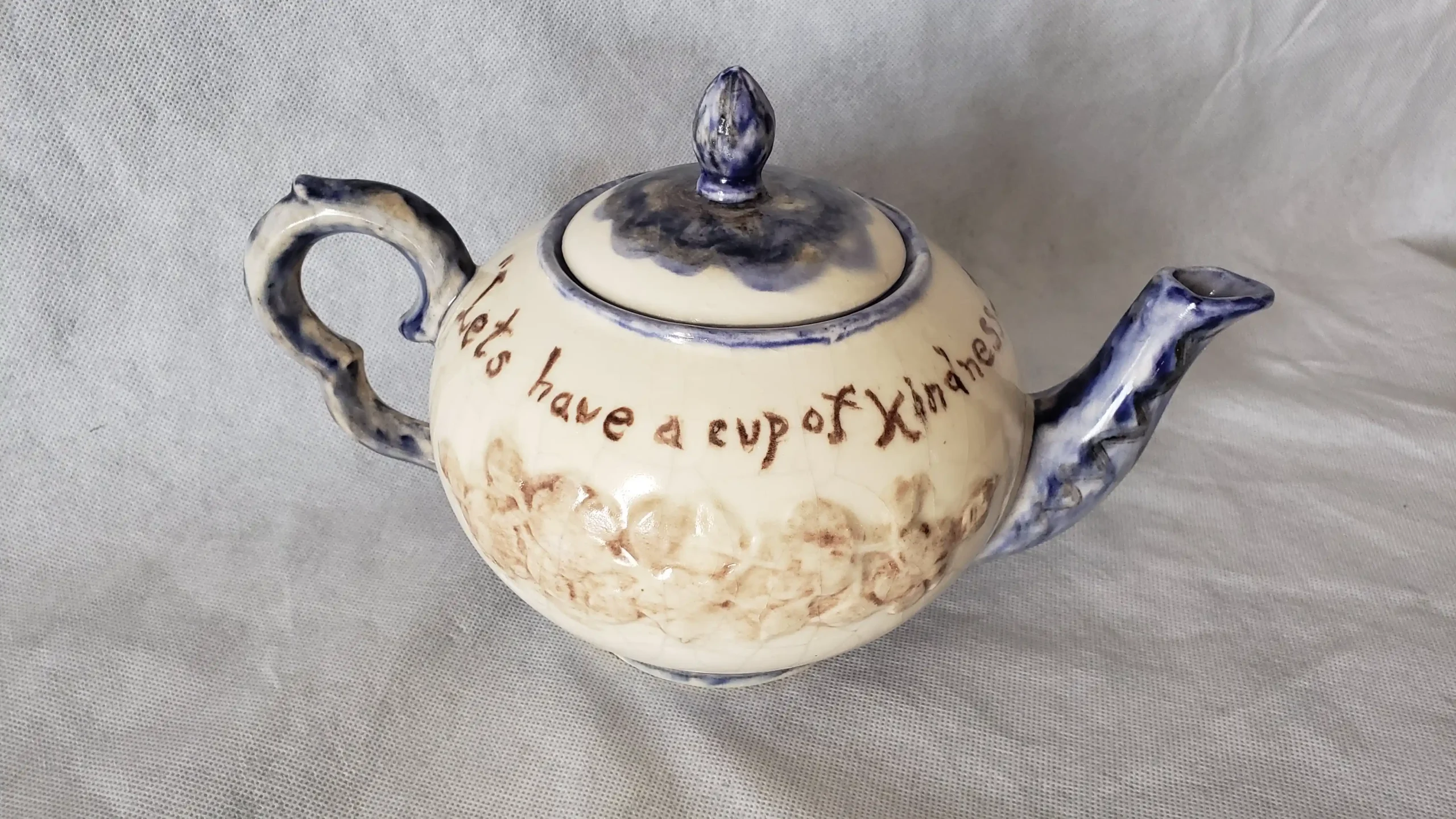 Antique Decorative Auld Lang Syne Handmade Teapot
