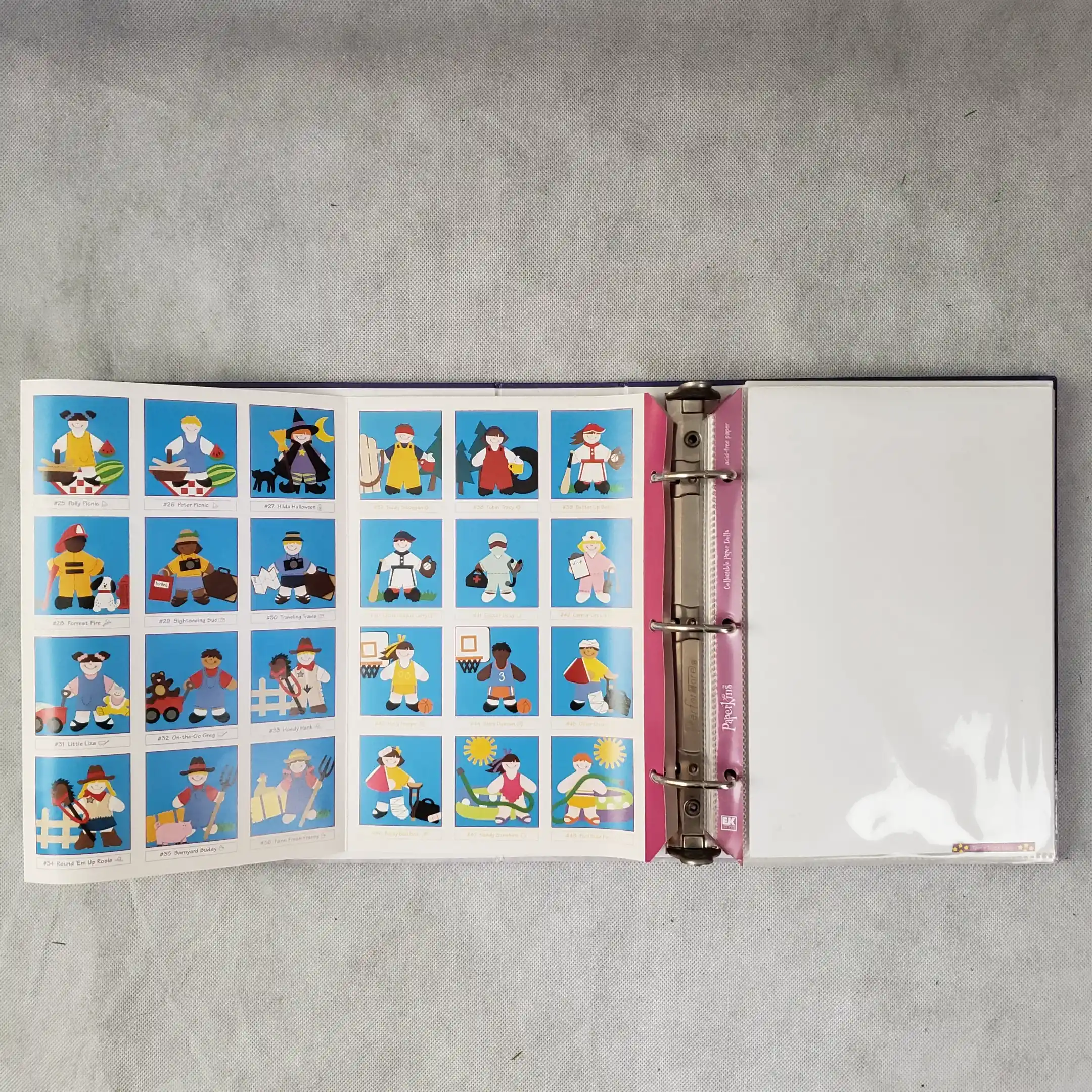 Paperkins Ring Binder Book Mini Paper Dolls EK Success Scrapbook Album Protector - Image 14
