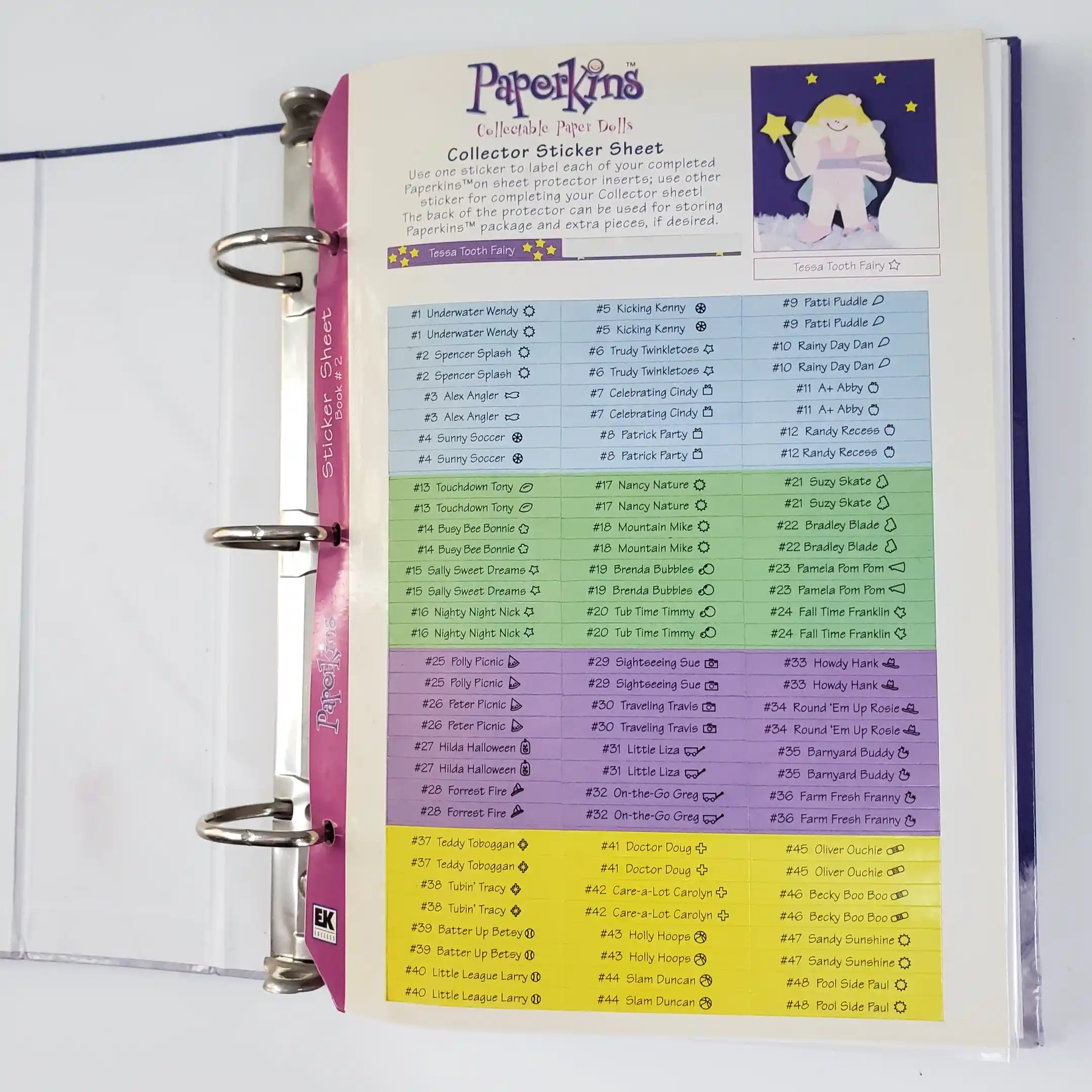 Paperkins Ring Binder Book Mini Paper Dolls EK Success Scrapbook Album Protector