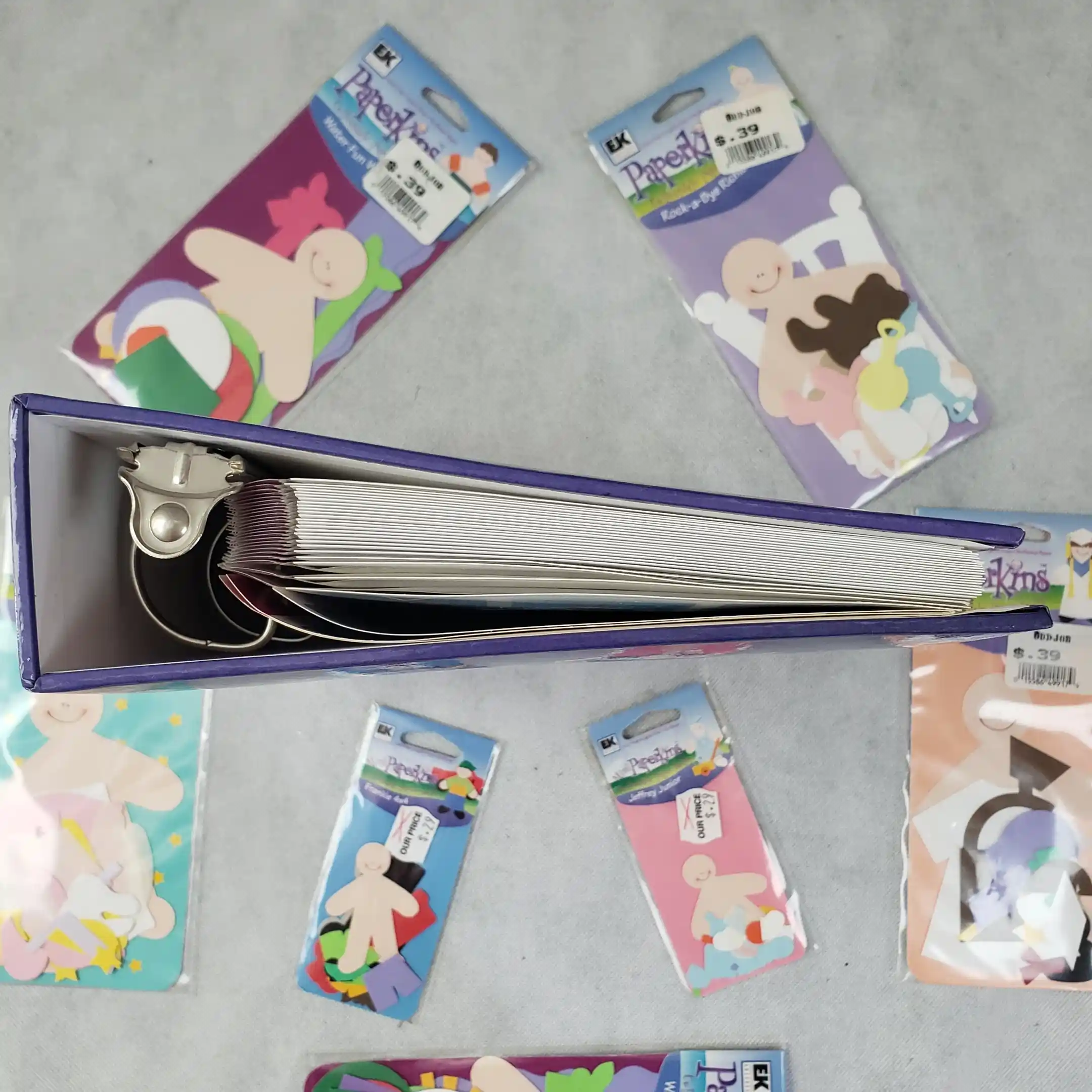 Paperkins Ring Binder Book Mini Paper Dolls EK Success Scrapbook Album Protector - Image 11