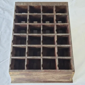 Sunset Soap Dyes Antique Advertising Store Counter Display Case Vintage 1921 Wood Cabinet Box