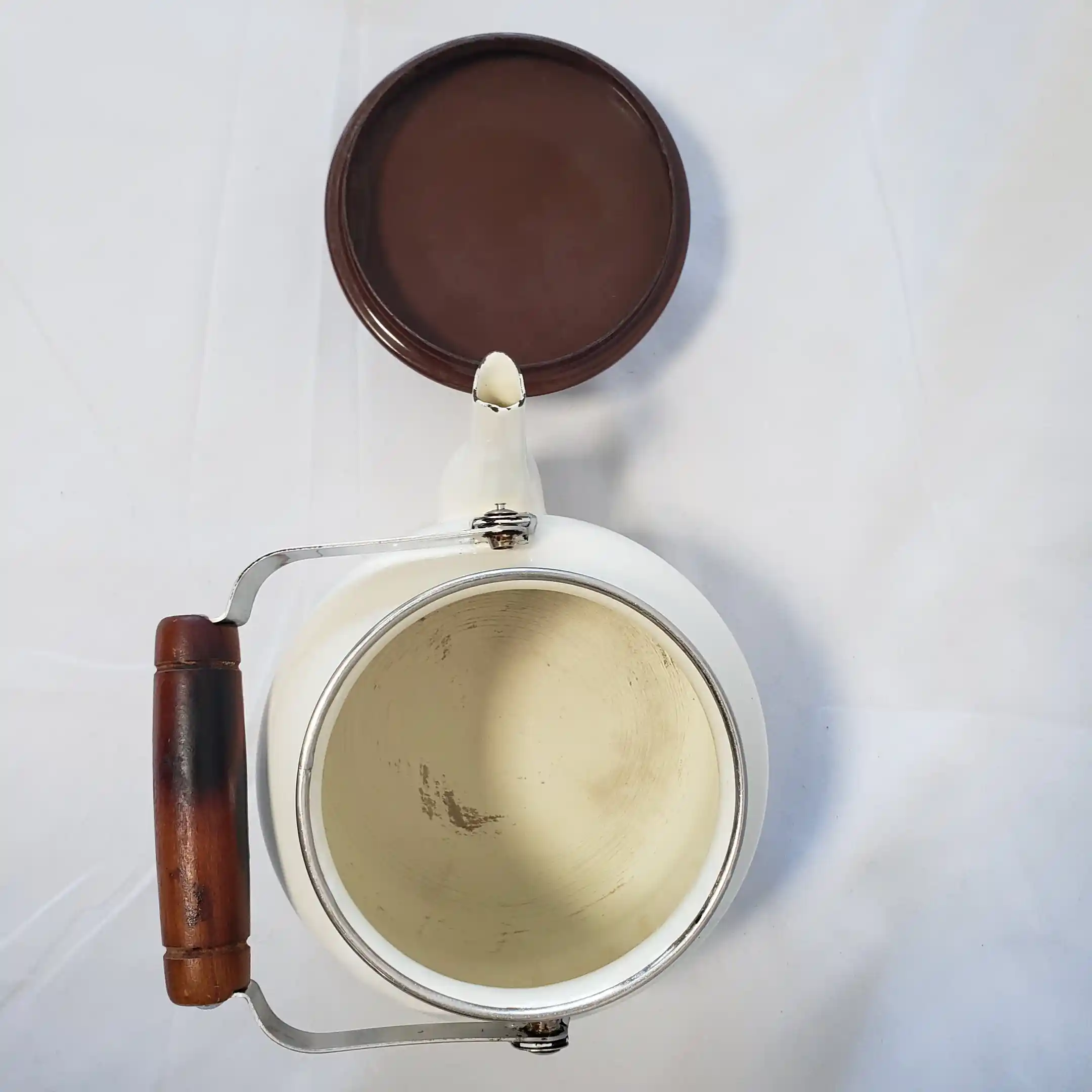 Hall Teapot Enamelware Jewel Tea Pot Autumn Leaf Vintage Enamel Round Metal Kettle - Image 12