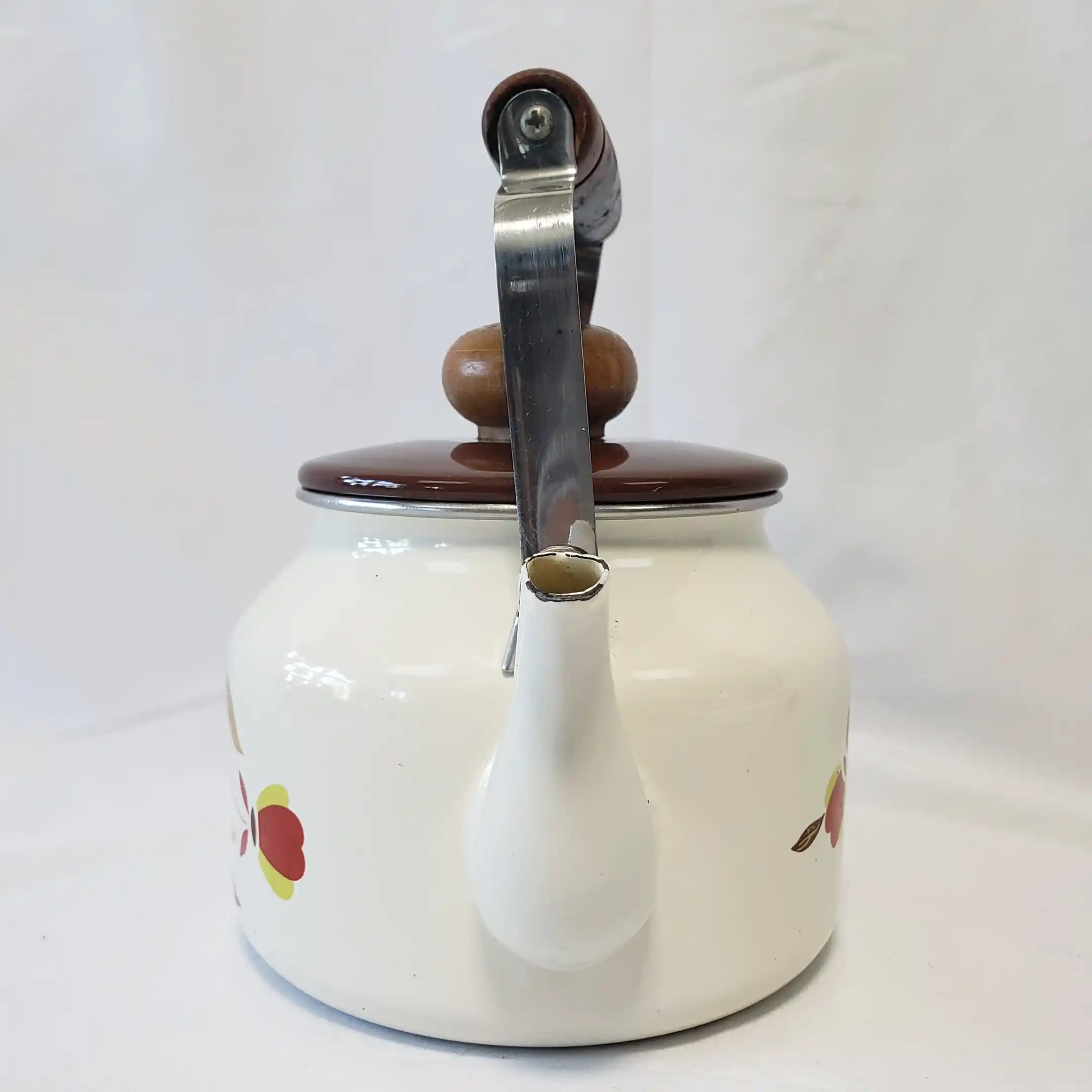 Hall Teapot Enamelware Jewel Tea Pot Autumn Leaf Vintage Enamel Round Metal Kettle - Image 10