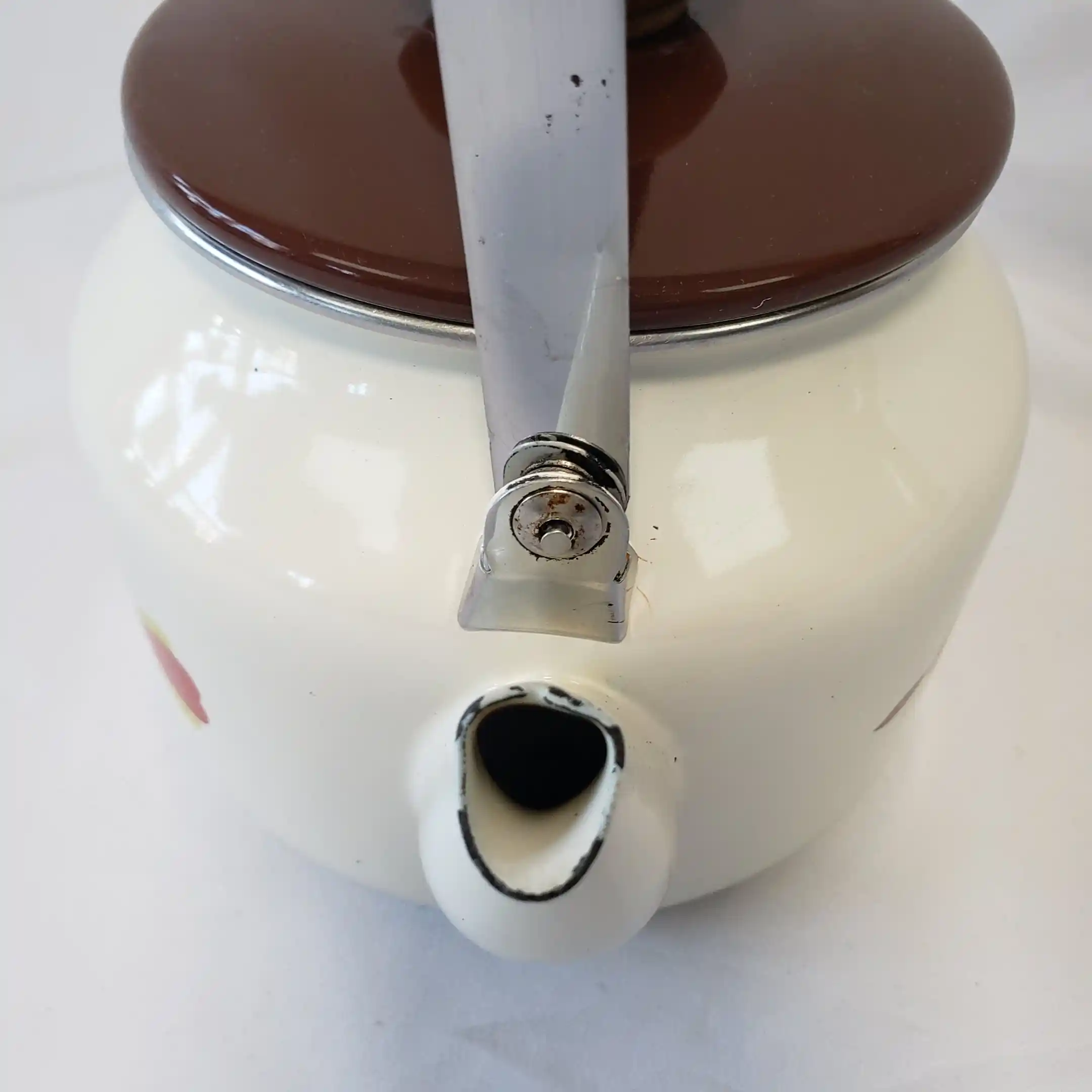 Hall Teapot Enamelware Jewel Tea Pot Autumn Leaf Vintage Enamel Round Metal Kettle - Image 16