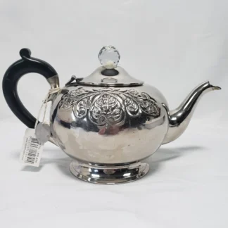 Lisbeth Dahl Copenhagen Teapot Vintage Round Chrome Embossed Edwardian Style Tea Pot