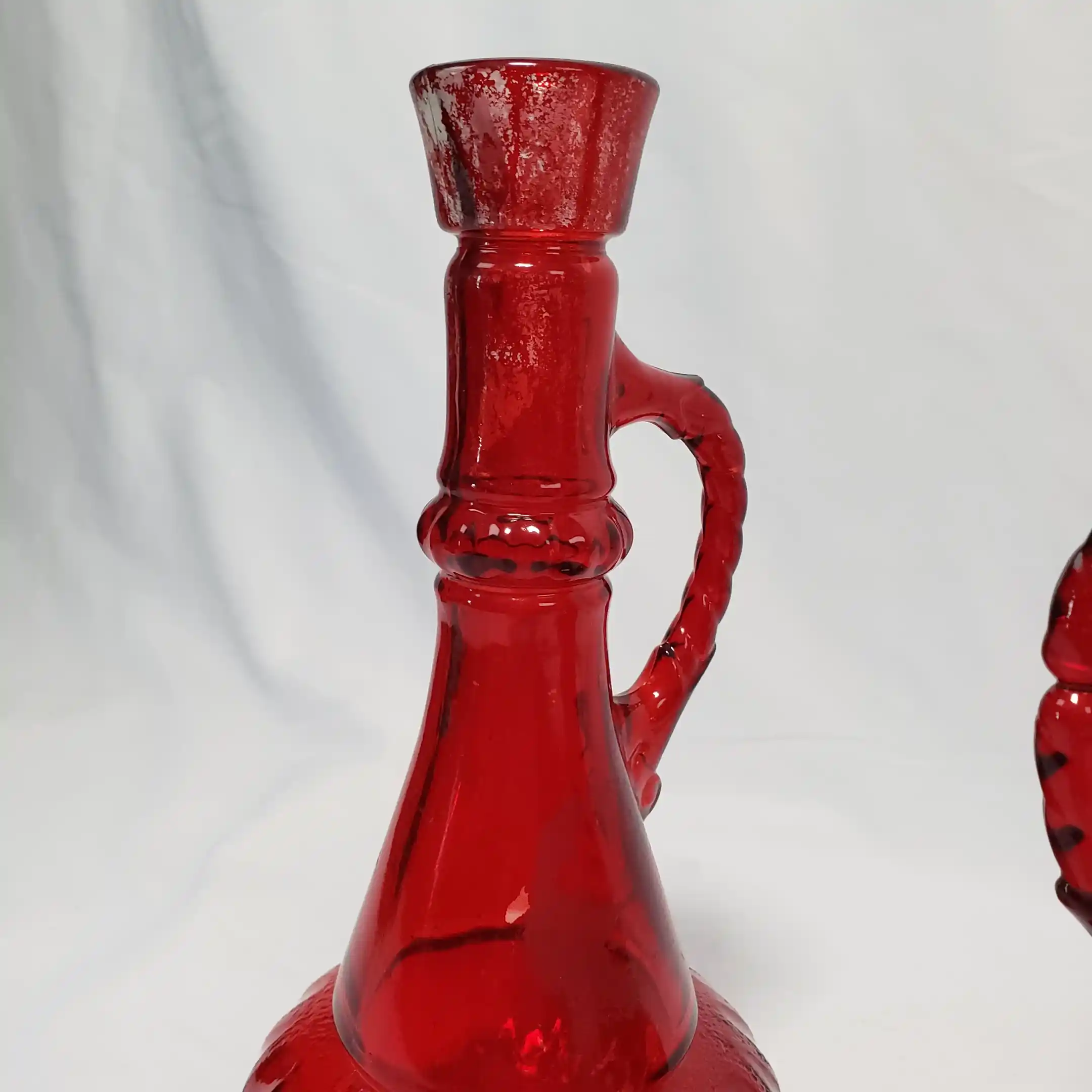 Ruby Flash Red Glass Genie In A Bottle Vtg I Dream of Jeannie 2 Liquor Decanters - Image 17