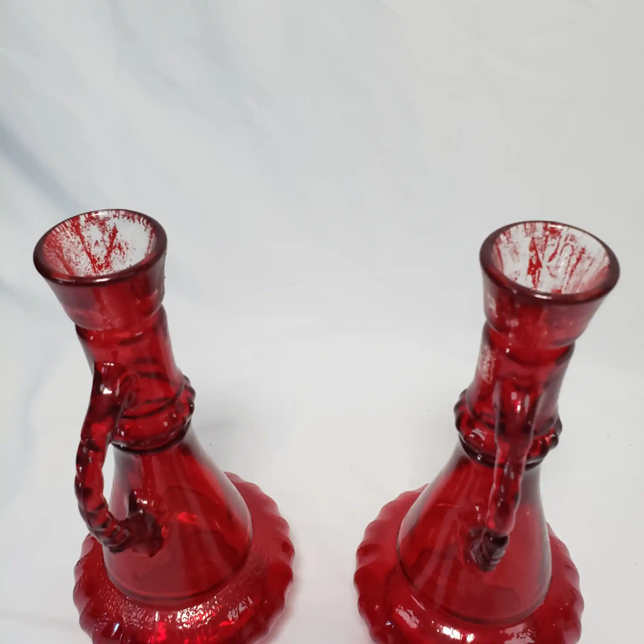 Ruby Flash Red Glass Genie In A Bottle Vtg I Dream of Jeannie 2 Liquor Decanters - Image 15