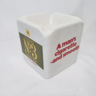 Arklow Pottery Cigarette Ceramic Cube Ashtray Vintage Player's No. # 3 Advertising